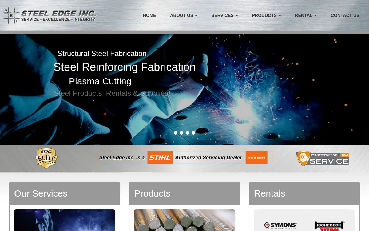 Homepage of Steel Edge, INC