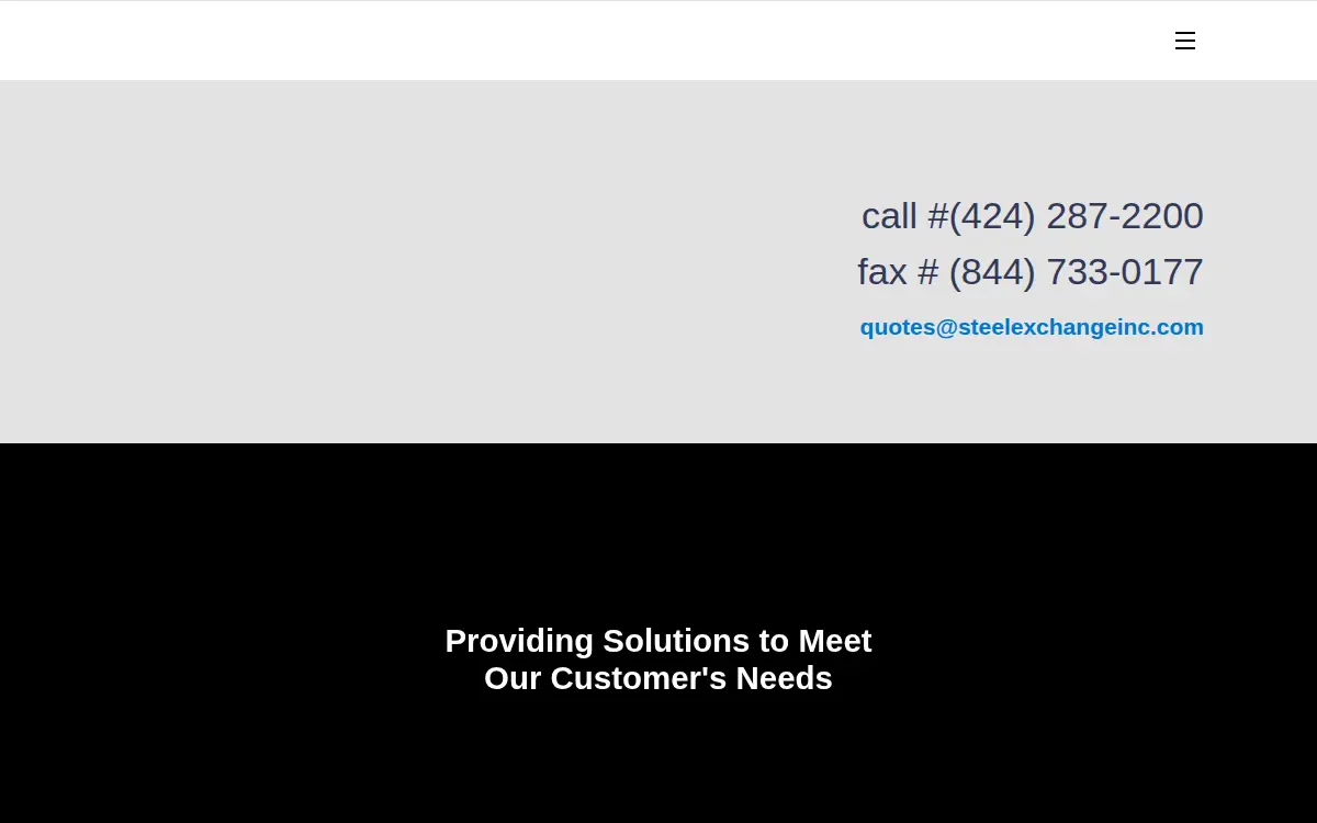 Homepage of Steel Exchange, INC.