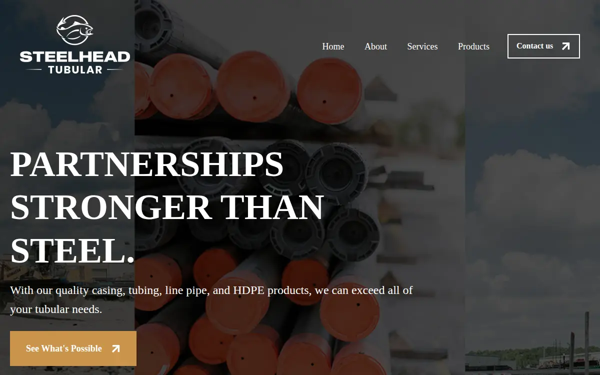 Homepage of Steelhead Tubular LLC