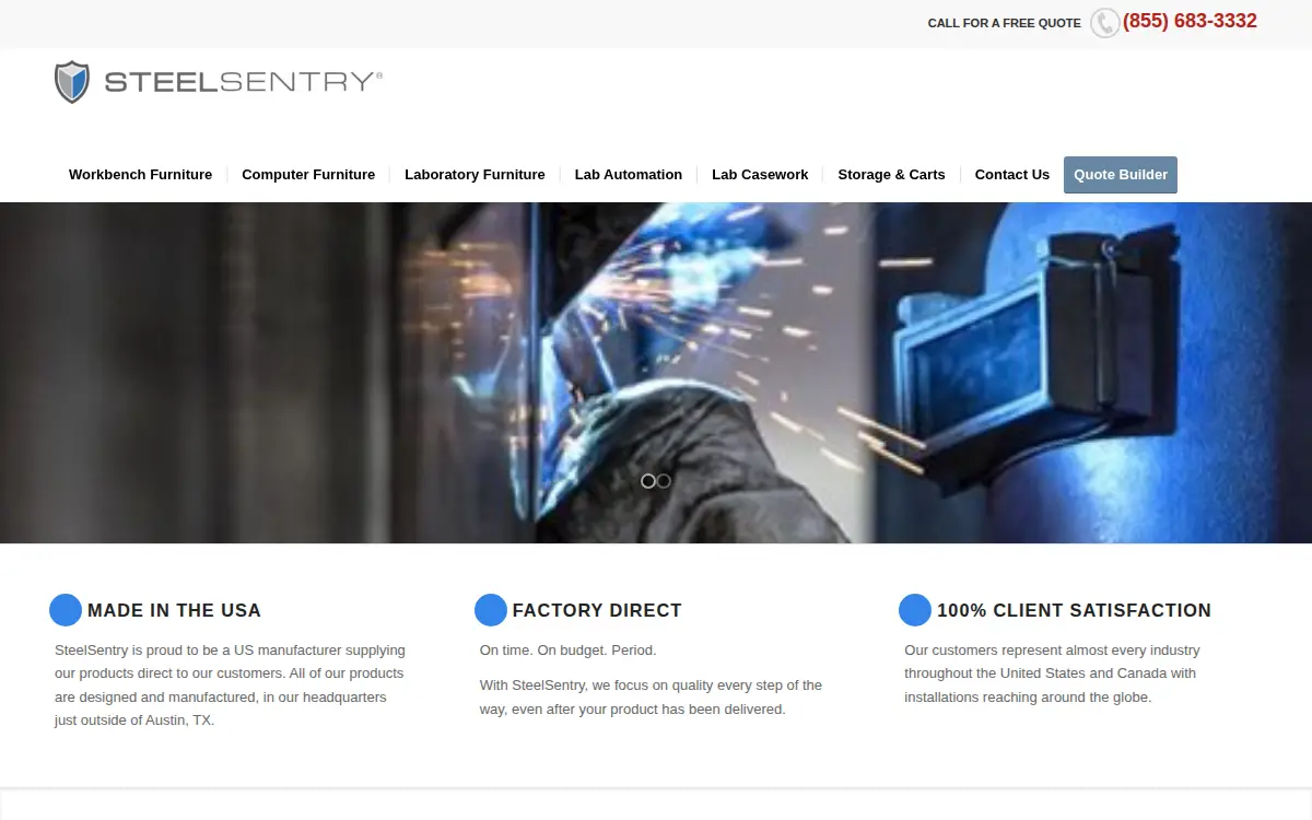 Homepage of Steelsentry, INC.