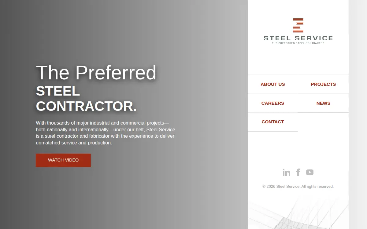 Homepage of Steel Service Corporation