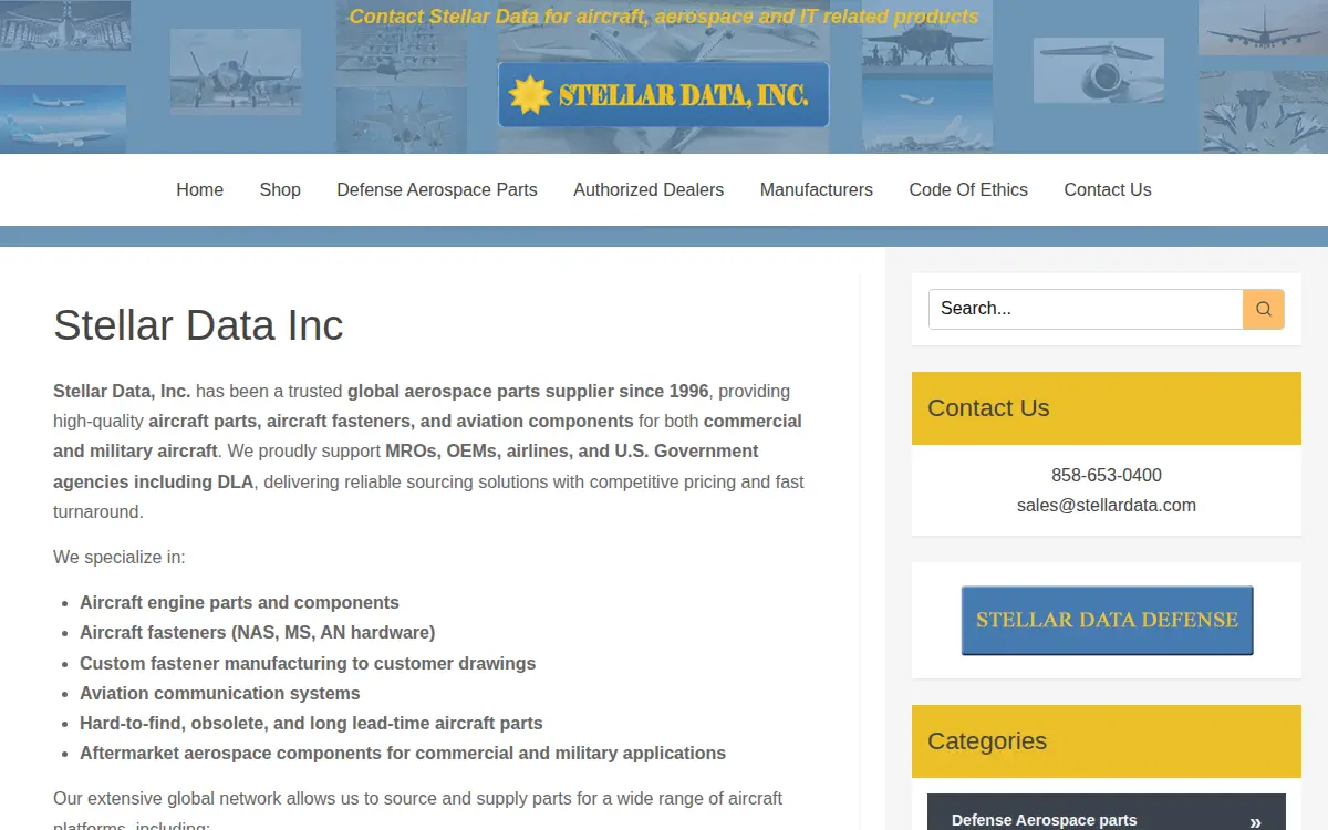 Homepage of Stellar Data, INC.
