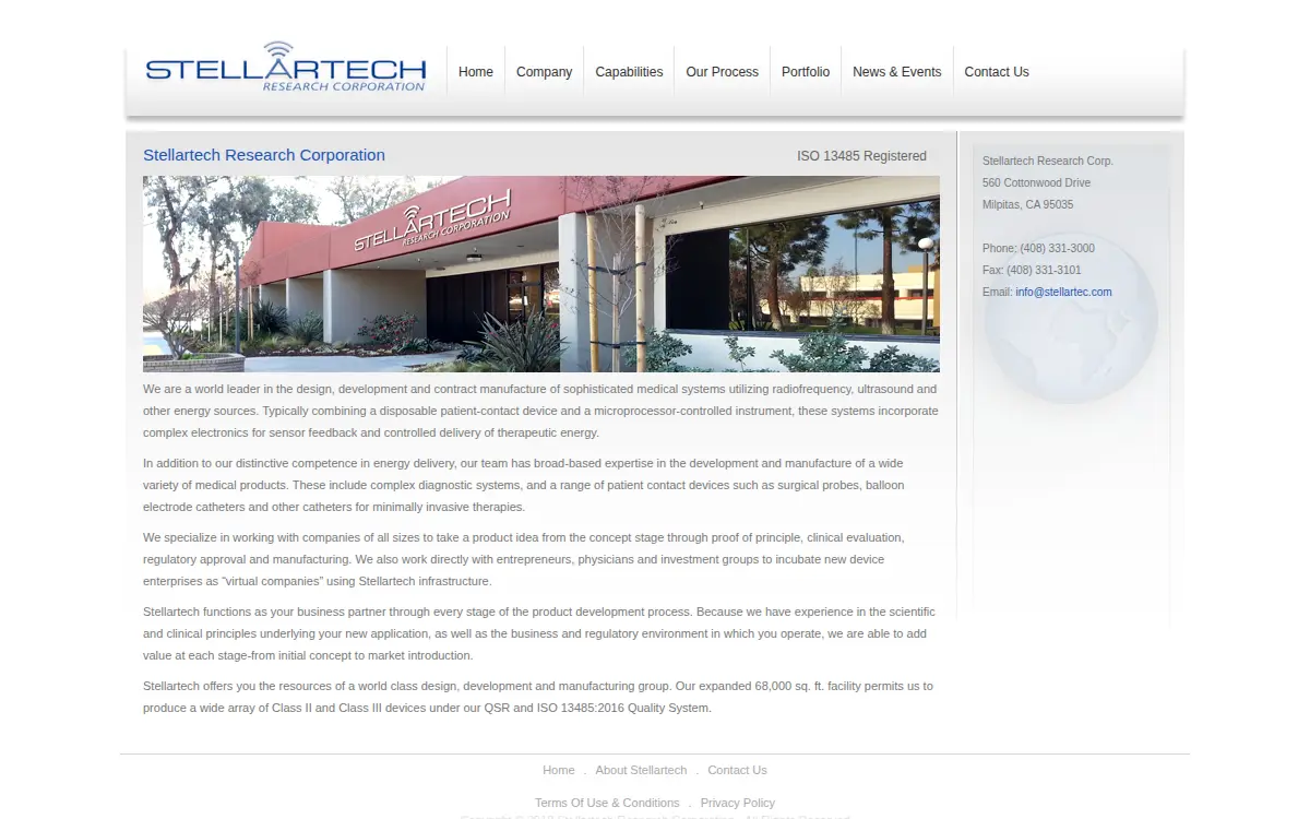 Homepage of Stellartech Research Corporation