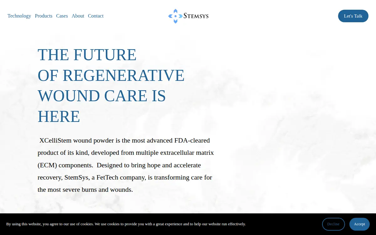 Homepage of Stemsys LLC