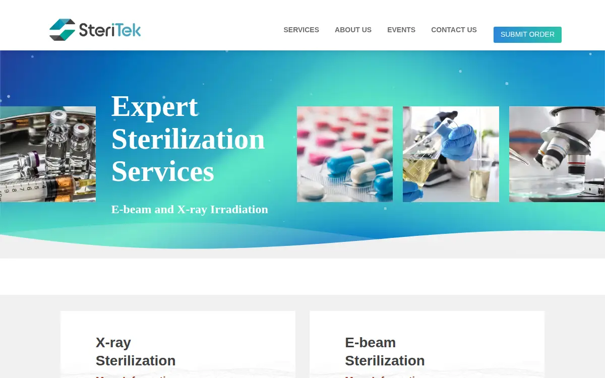 Homepage of Steri-tek LLC