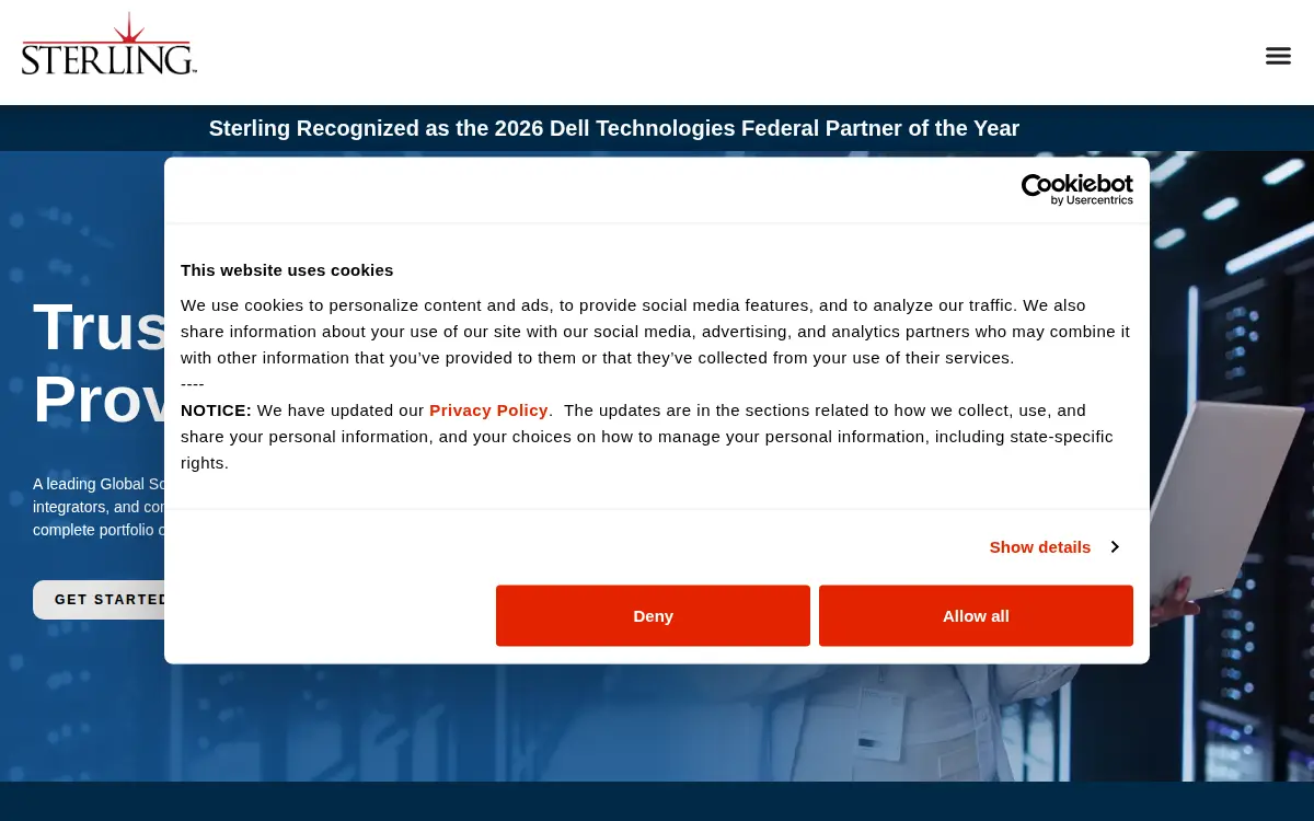 Homepage of Sterling Computers Corporation