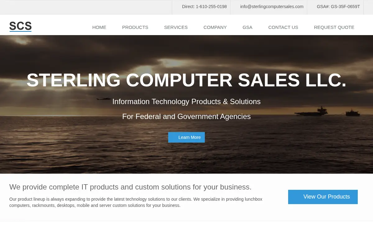 Homepage of Sterling Computer Sales, LLC