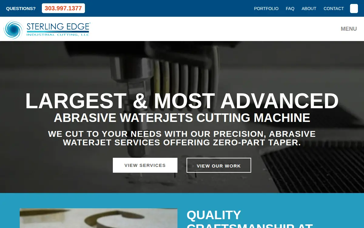 Homepage of Sterling Edge Industrial Cutting, LLC