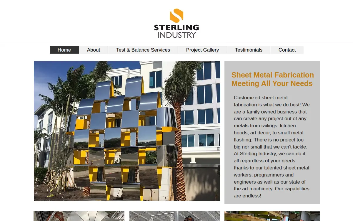 Homepage of Sterling Industry, LLC