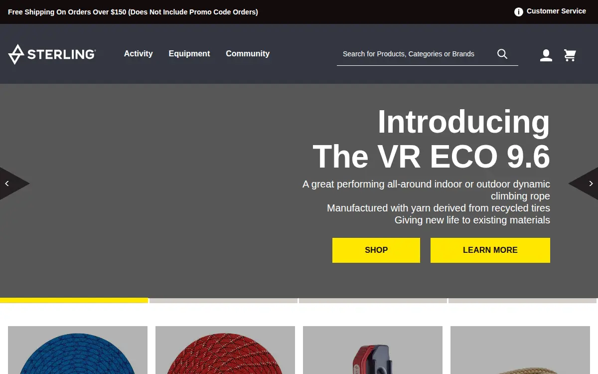 Homepage of Sterling Rope Company, INC.