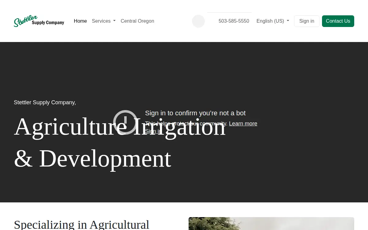 Homepage of Stettler Supply Company, LLC