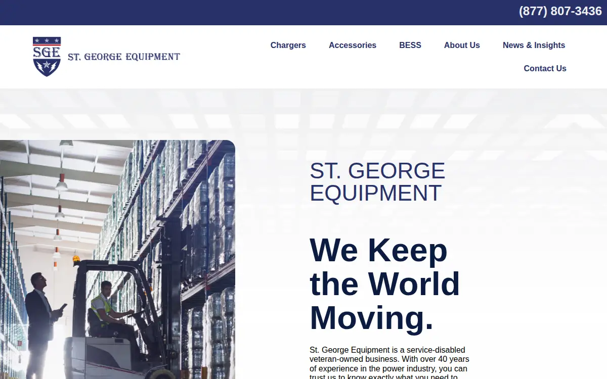 Homepage of St George Equipment LLC