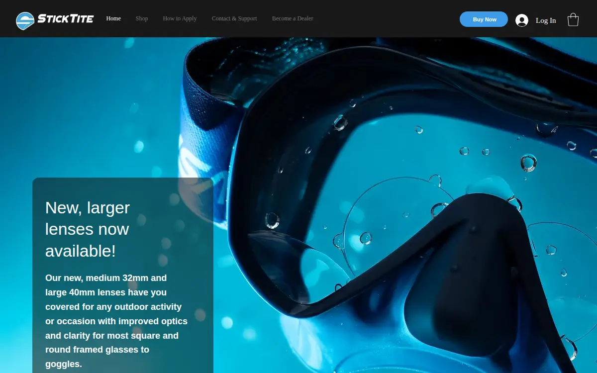 Homepage of Sticktite Lenses, LLC