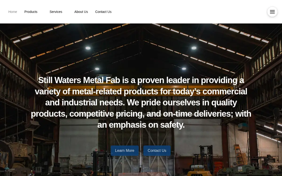Homepage of Still Waters Metal Fab LLC
