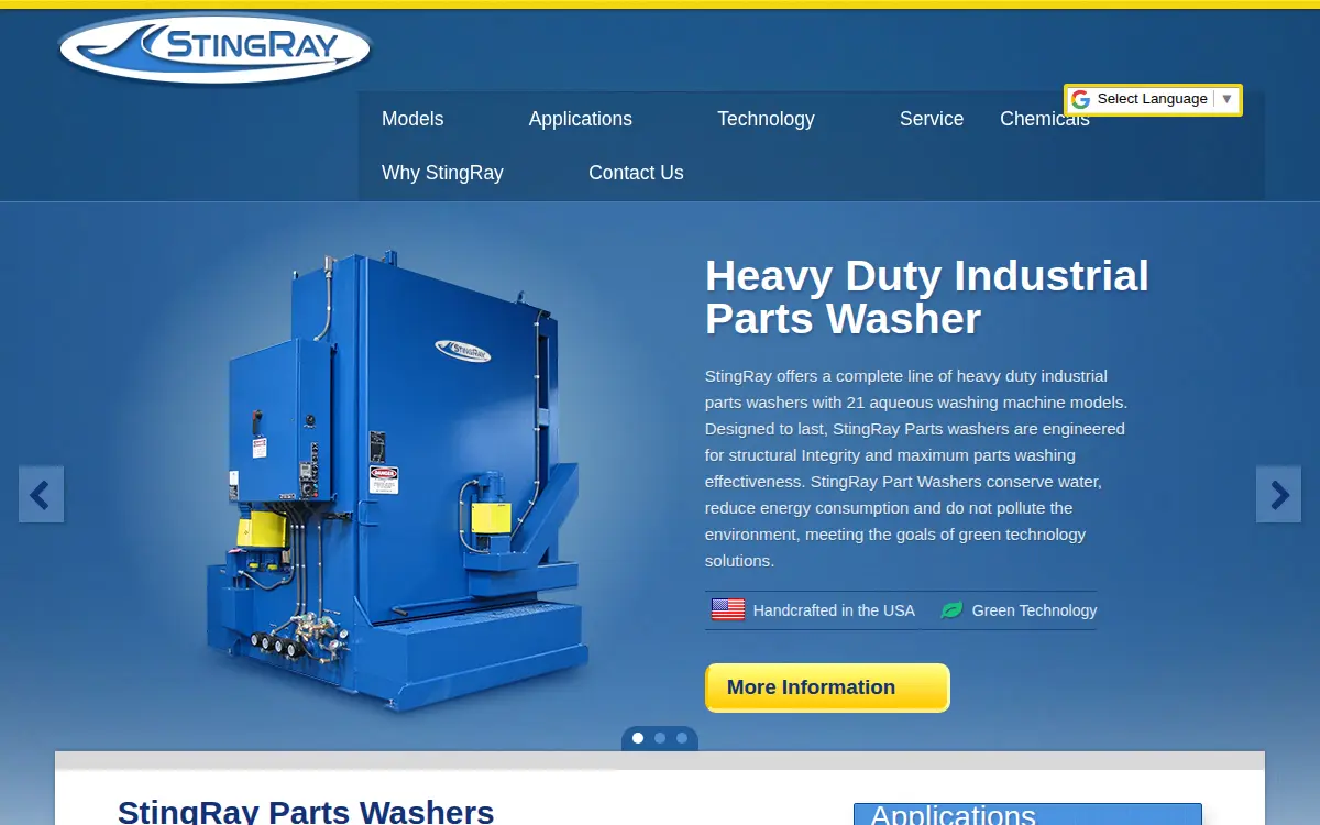 Homepage of Stingray Manufacturing LLC