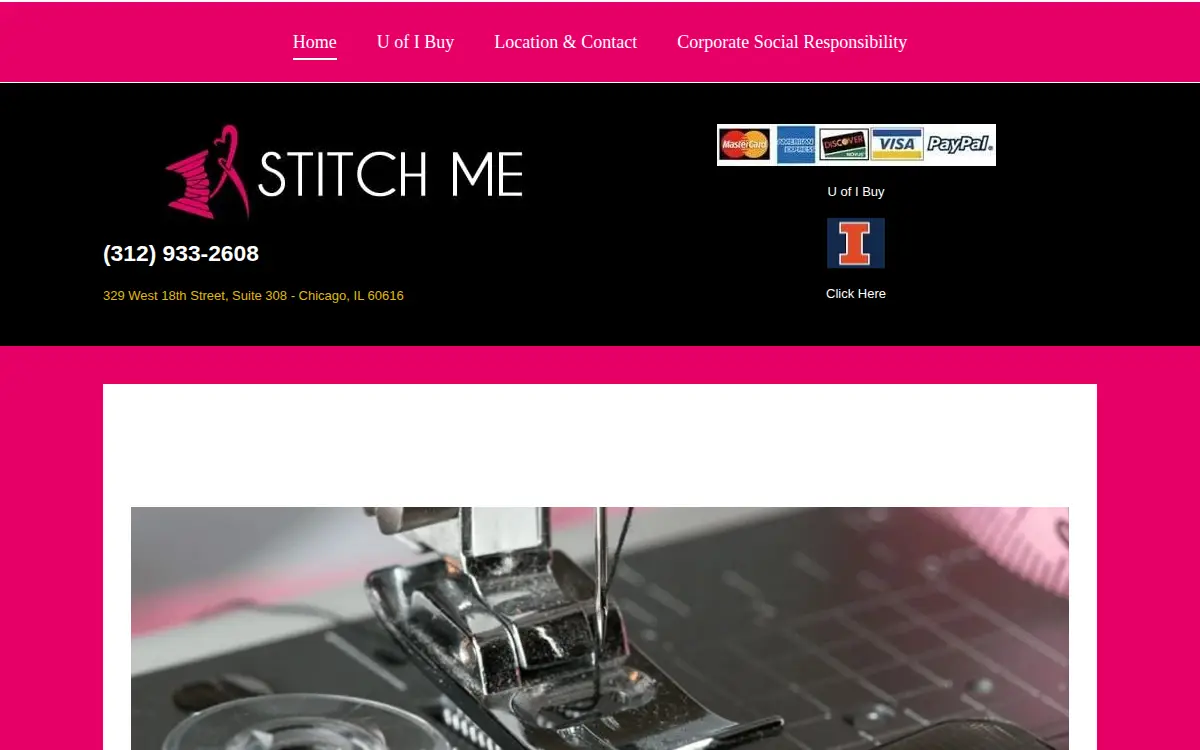Homepage of Stitch Me LLC