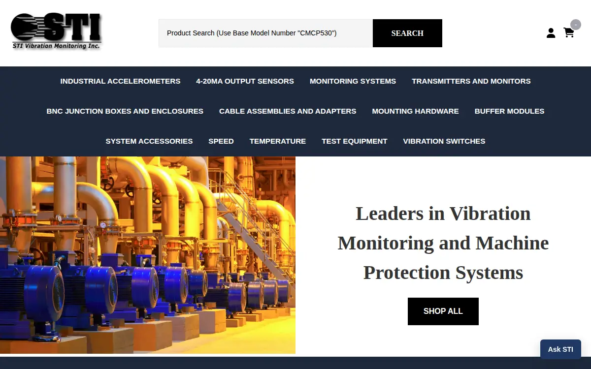 Homepage of Sti Vibration Monitoring INC.