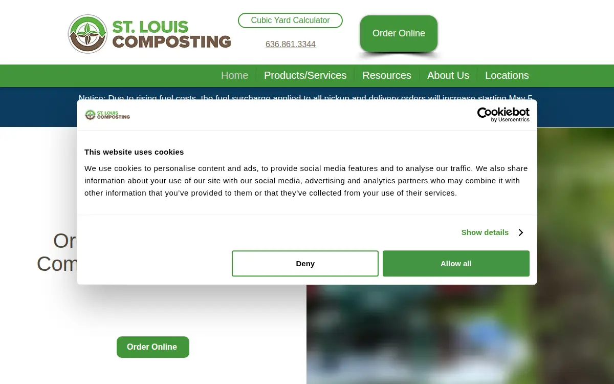 Homepage of St. Louis Composting, INC.