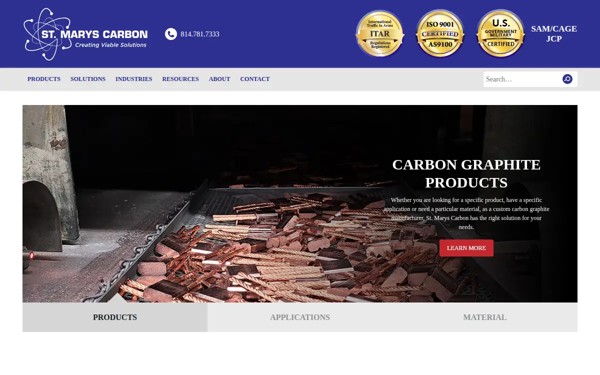 Homepage of St Marys Carbon Co., INC.