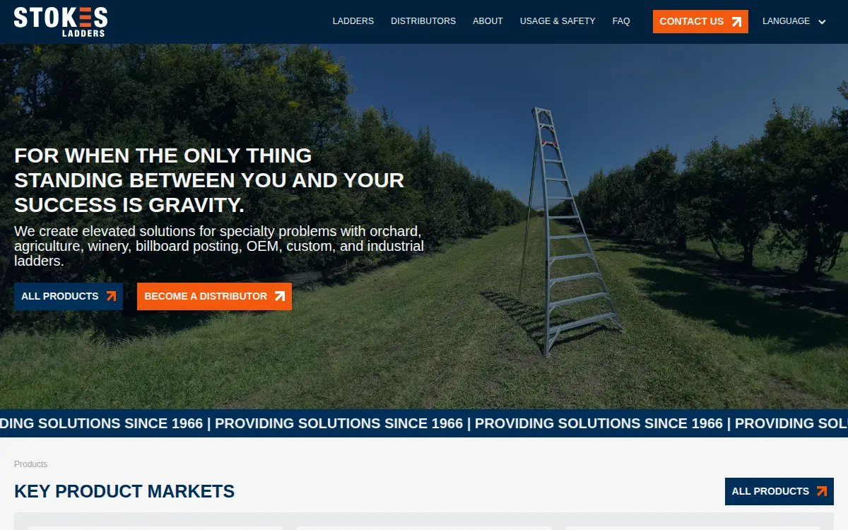 Homepage of Stokes Ladders INC