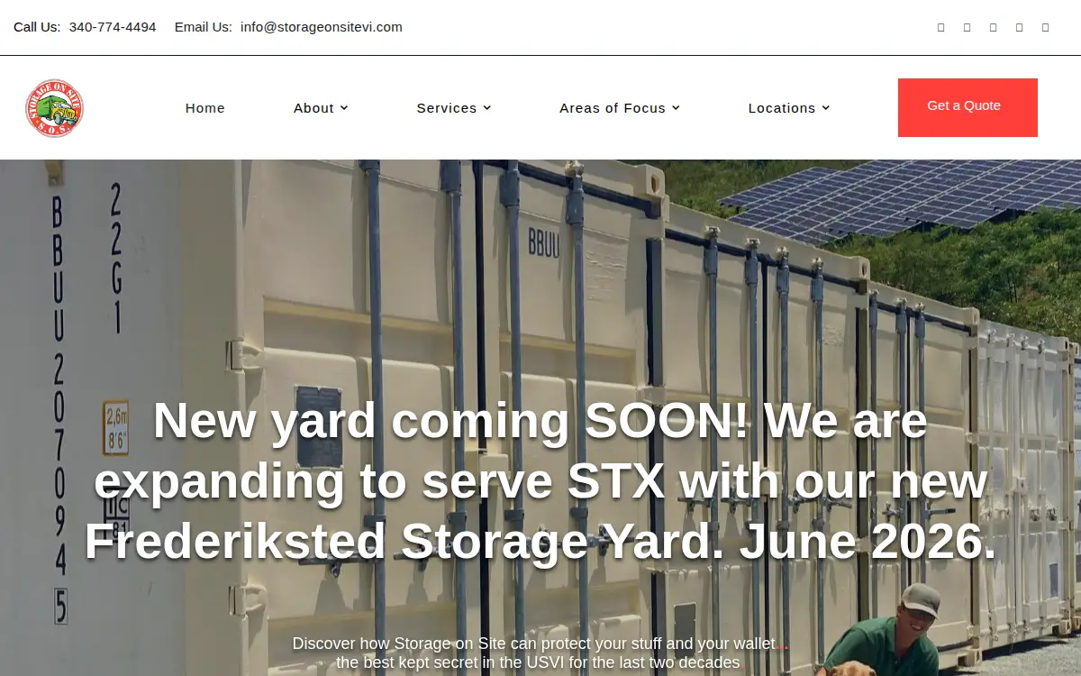 Homepage of Storage on Site, LLC