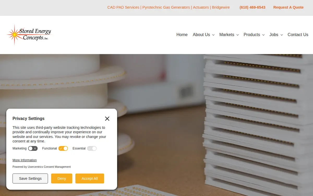 Homepage of Stored Energy Concepts INC