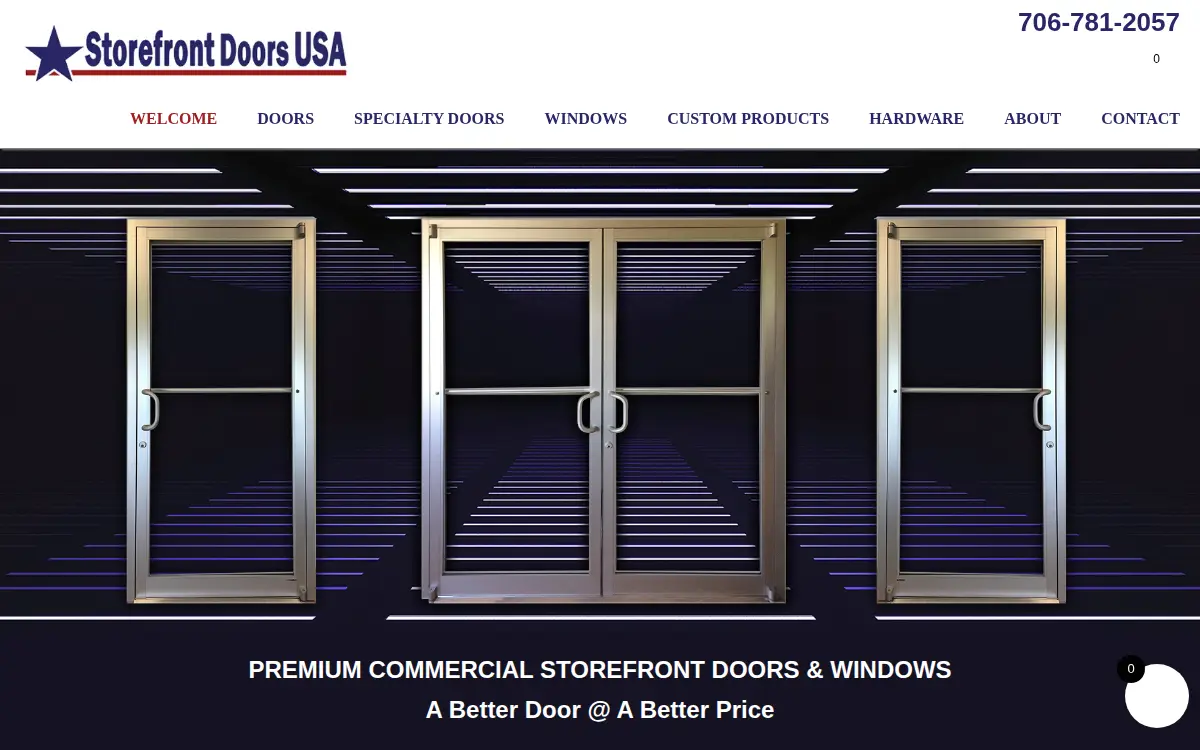Homepage of Storefront Doors Usa, INC