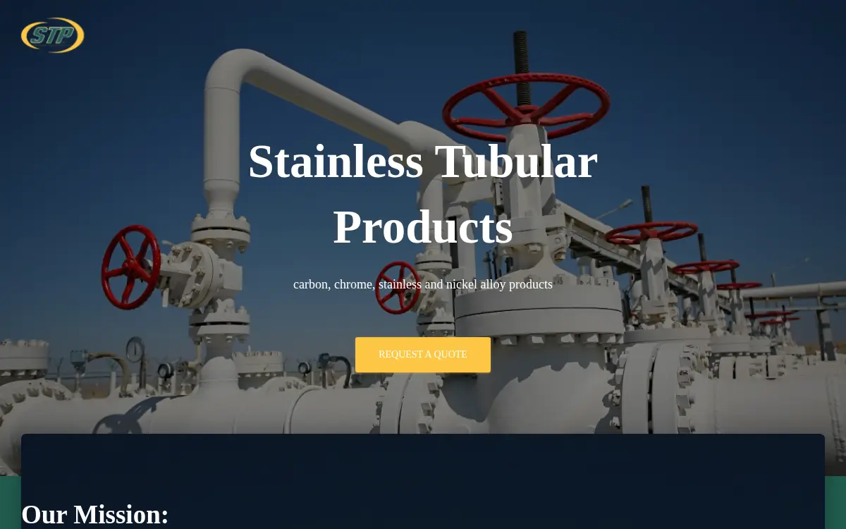 Homepage of Stainless Tubular Products LLC