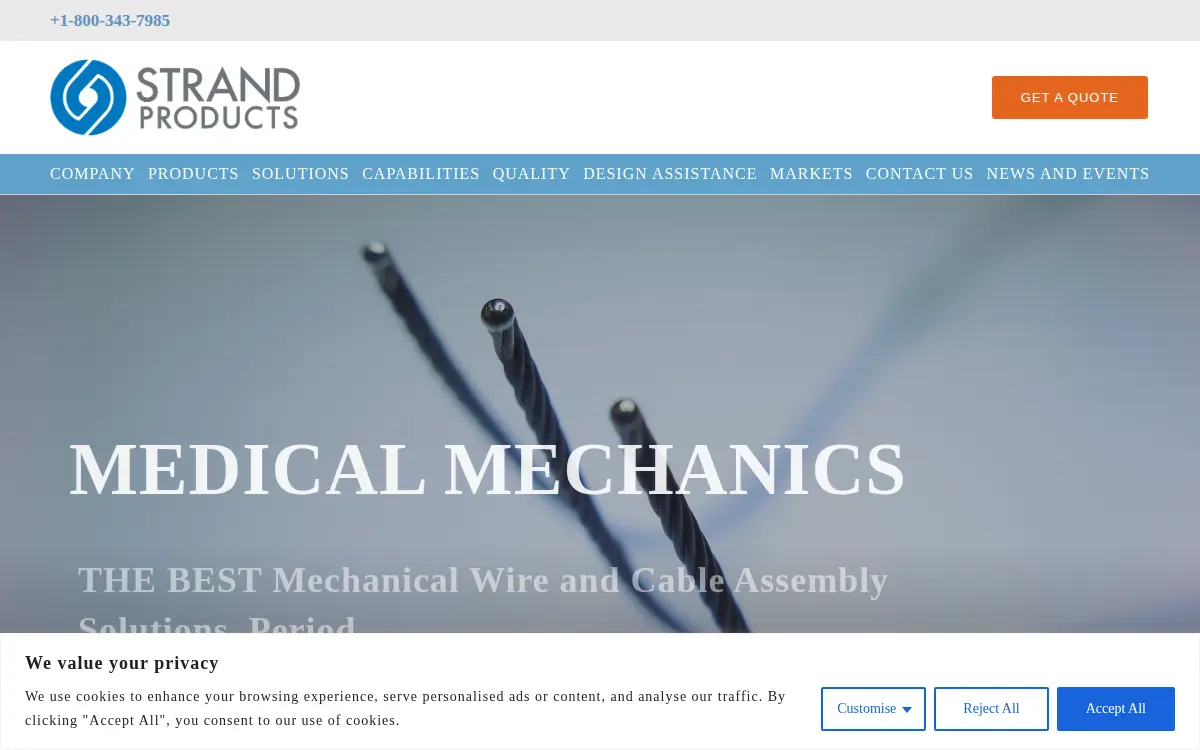 Homepage of Strand Products INC