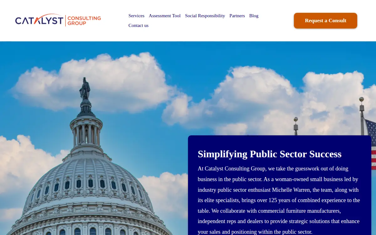 Homepage of Catalyst Consulting Group, LLC