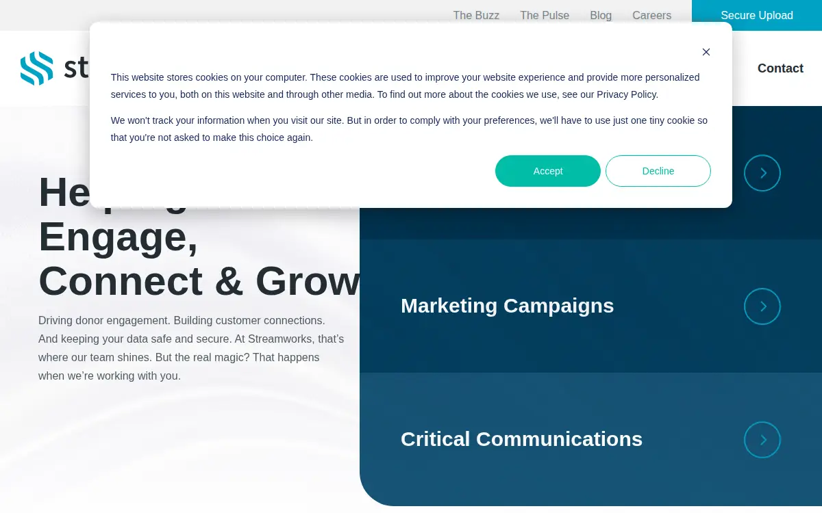 Homepage of Streamworks L.l.c.