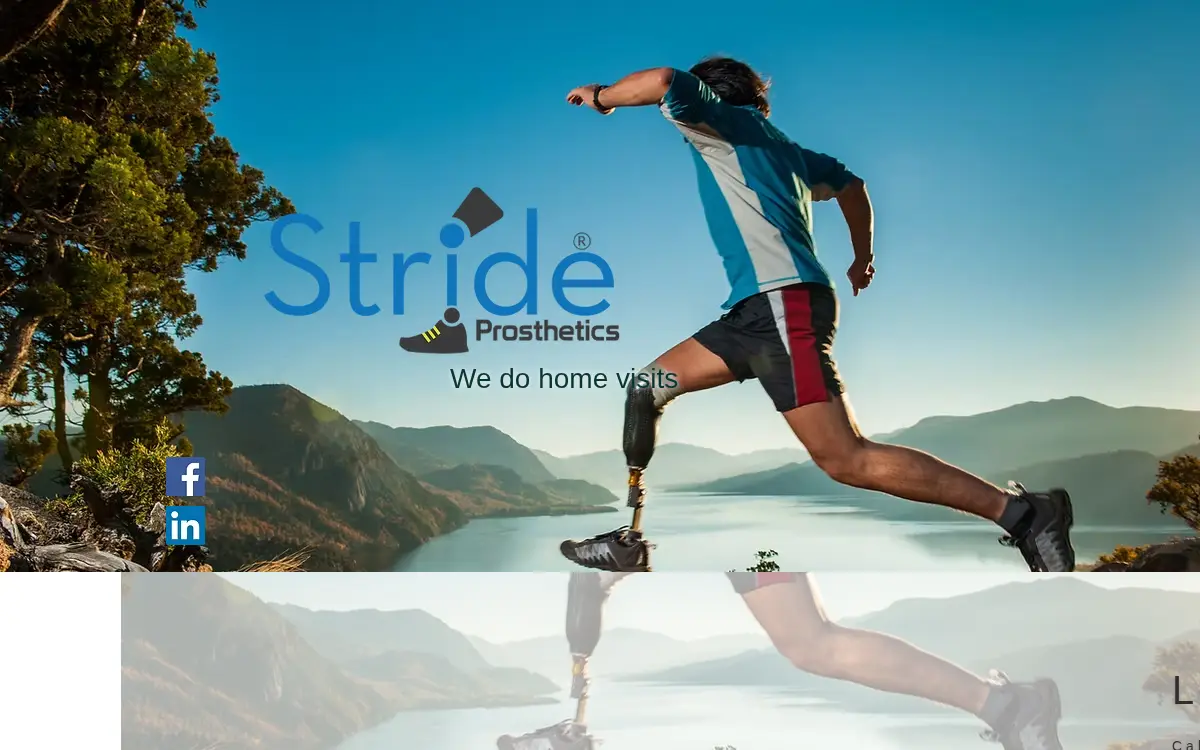 Homepage of Stride Prosthetics LLC