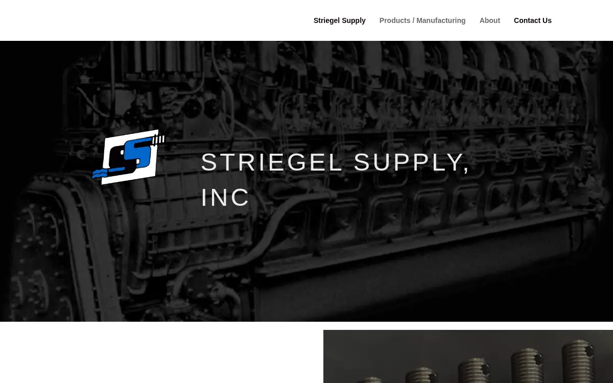 Homepage of Striegel Supply, INC.