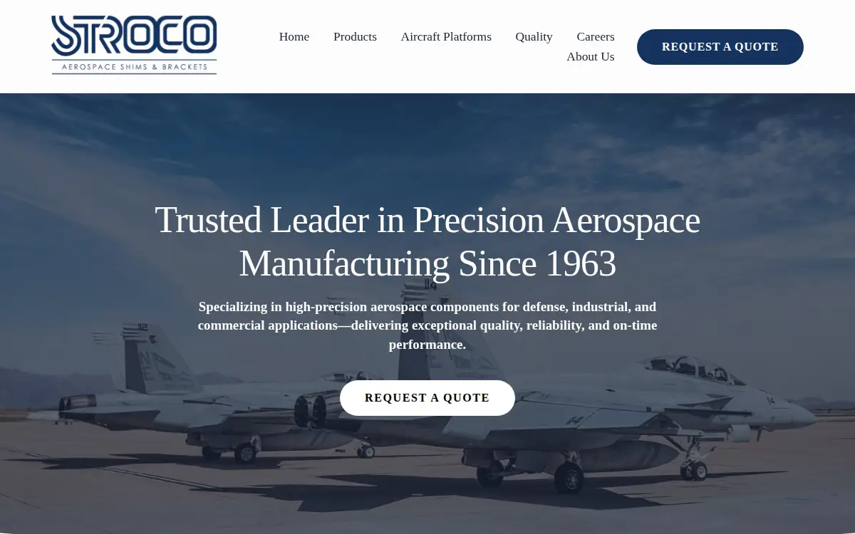Homepage of Stroco Manufacturing, INC.