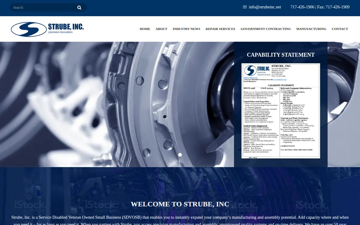 Homepage of Strube INC