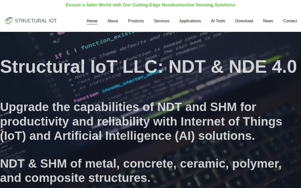 Homepage of Structural Iot LLC