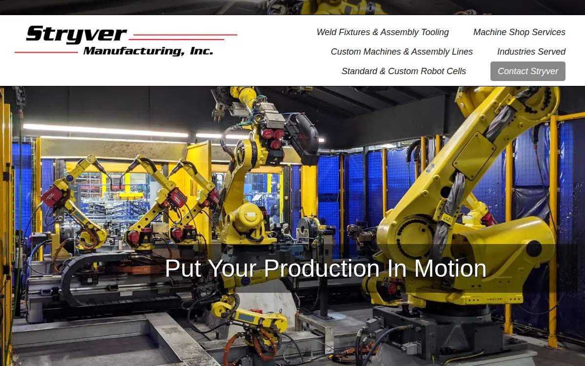 Homepage of Stryver Manufacturing, INC.