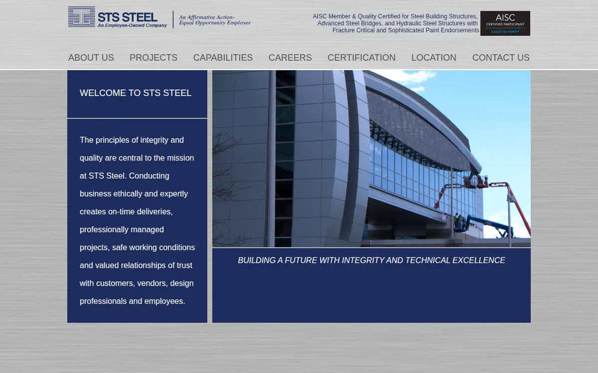 Homepage of Sts Steel, INC.
