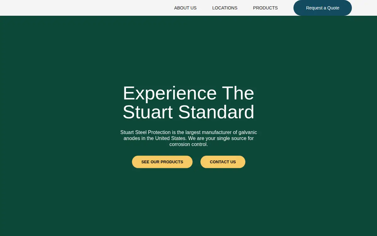 Homepage of Stuart Steel Protection LLC