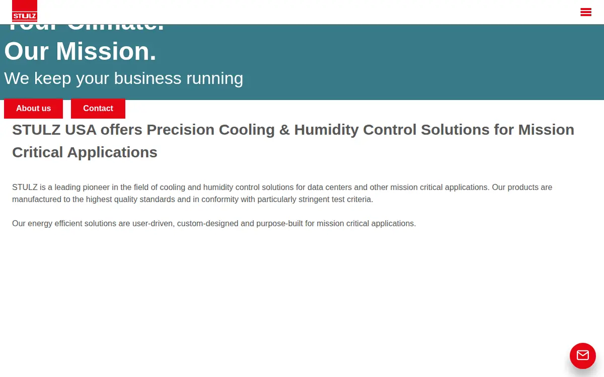 Homepage of Stulz Air Technology Systems, INC.