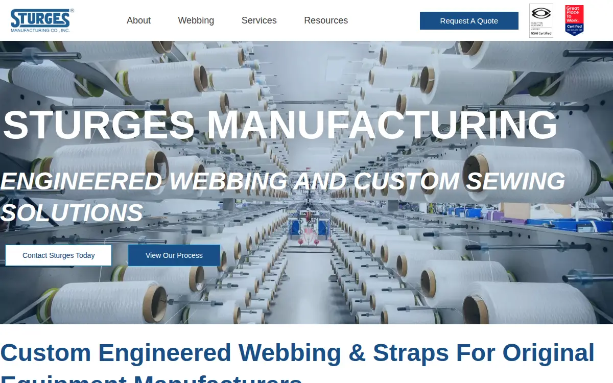 Homepage of Sturges Manufacturing CO INC