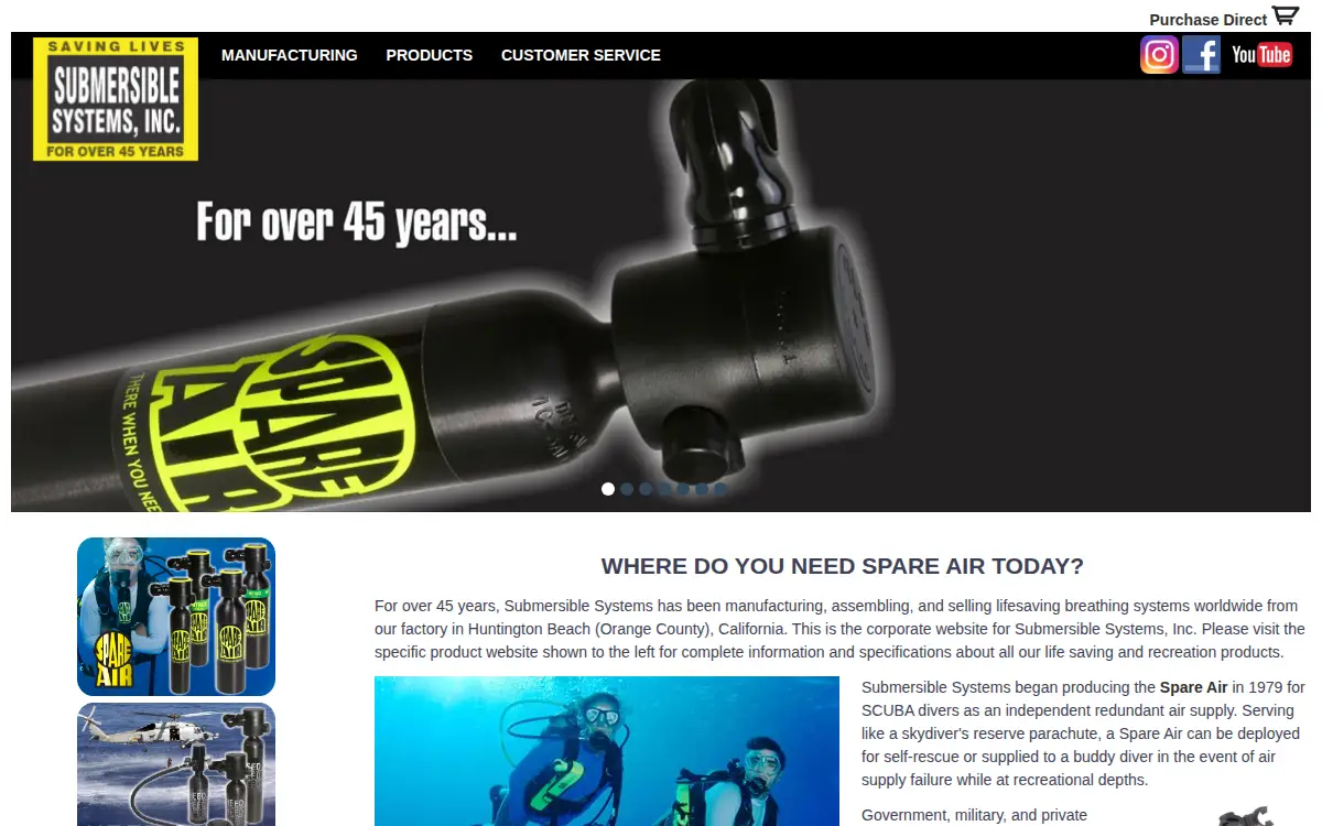 Homepage of Submersible Systems, INC.