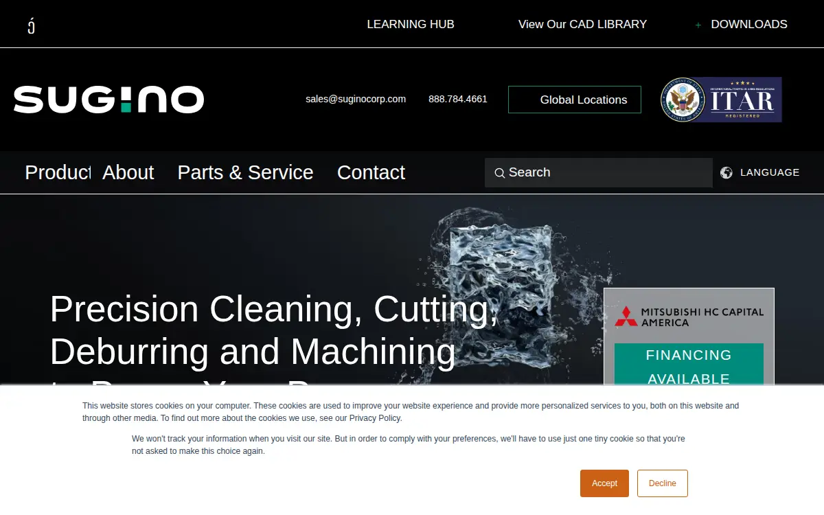 Homepage of Sugino CORP