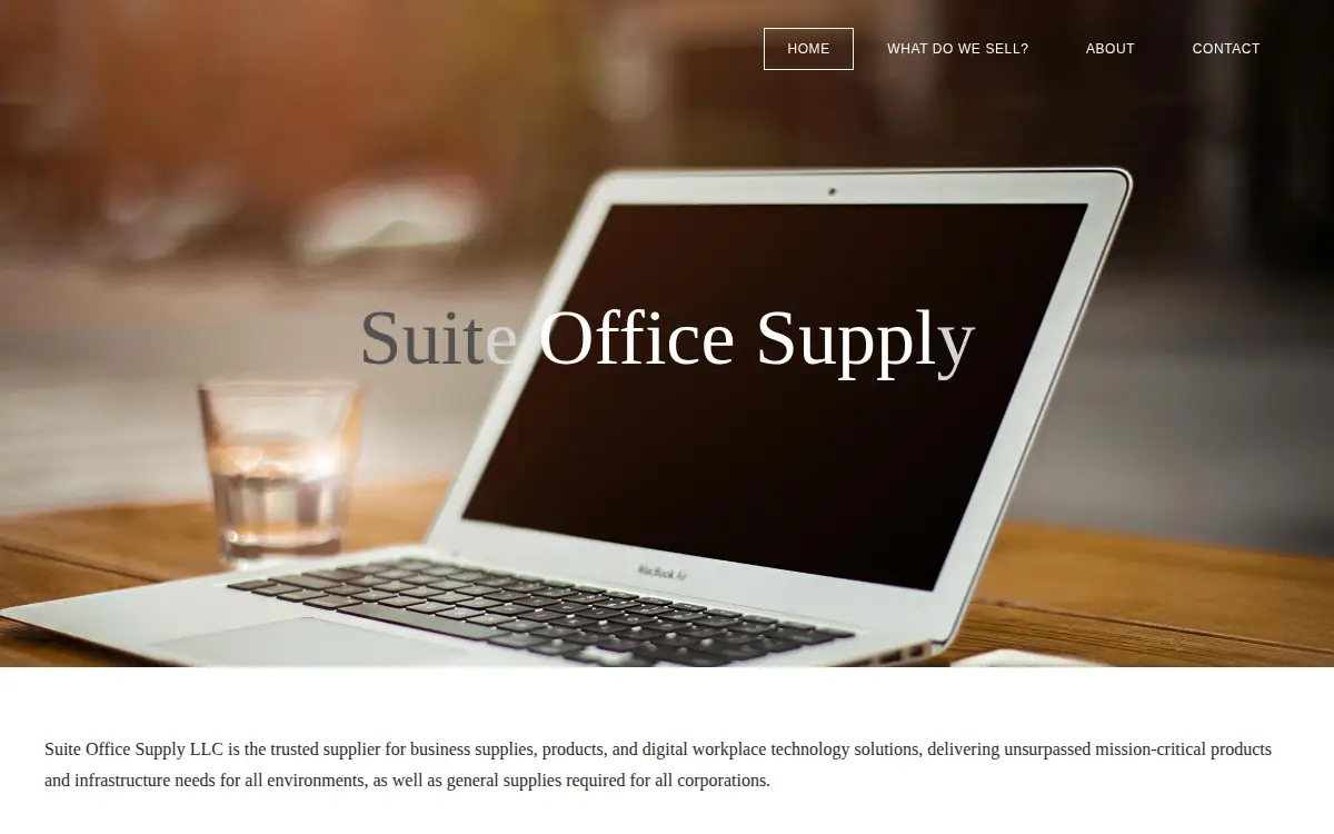 Homepage of Suite Office Supply LLC
