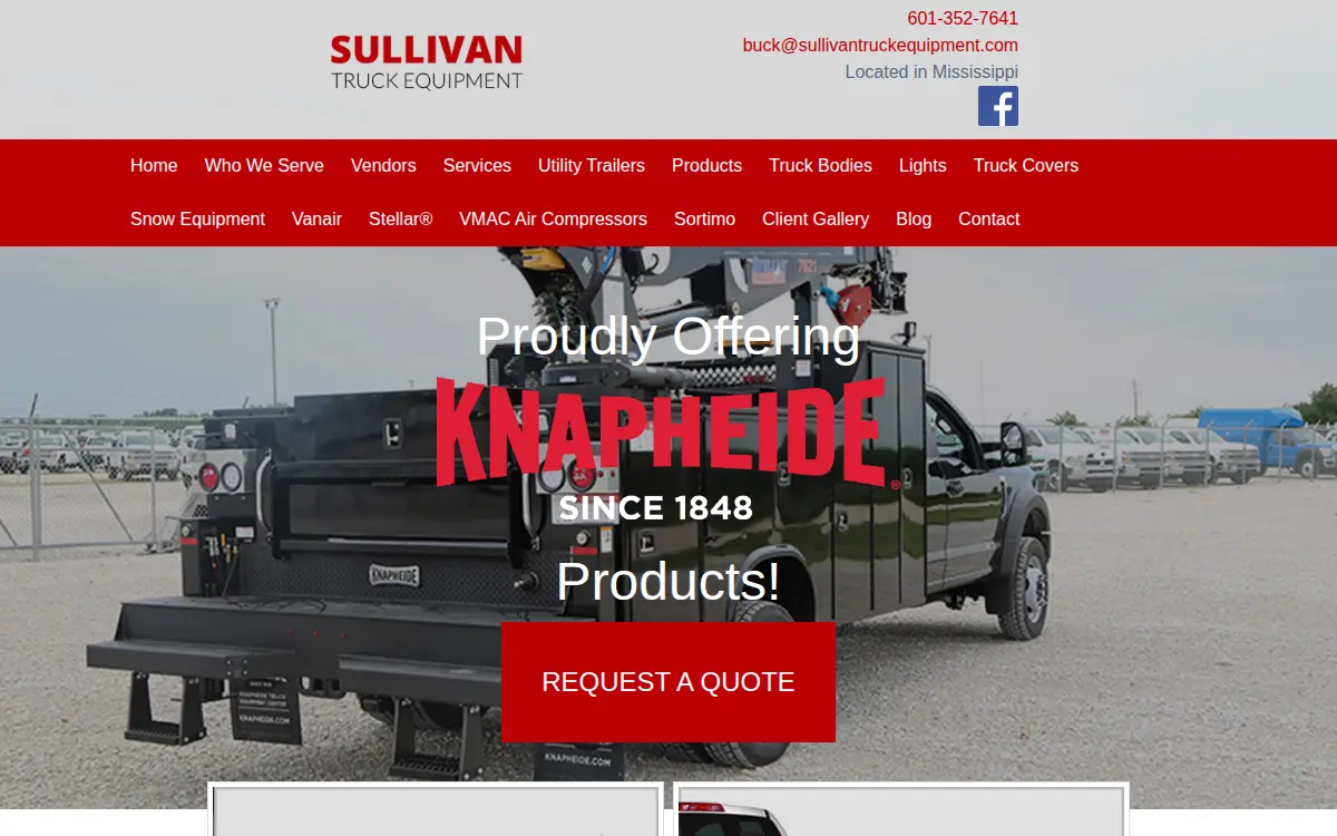 Homepage of Sullivan Truck Equipment INC