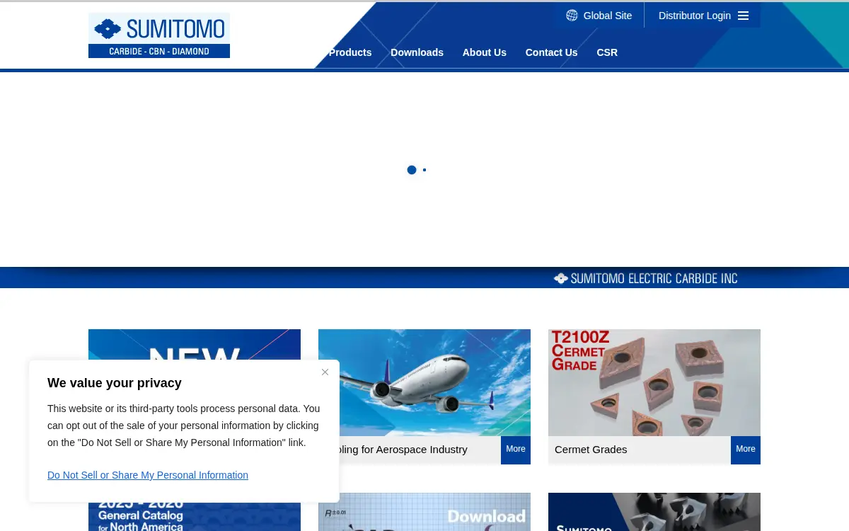Homepage of Sumitomo Electric Carbide, INC