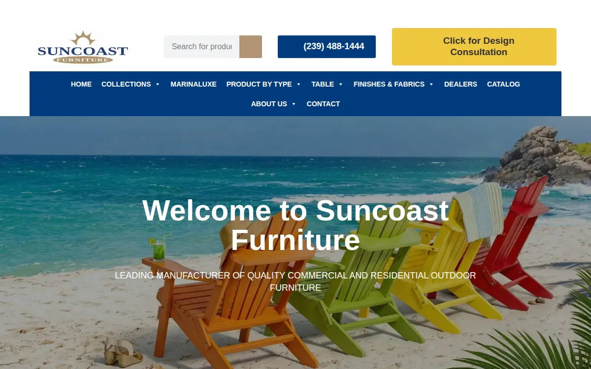 Homepage of Suncoast Aluminum Furniture, INC.