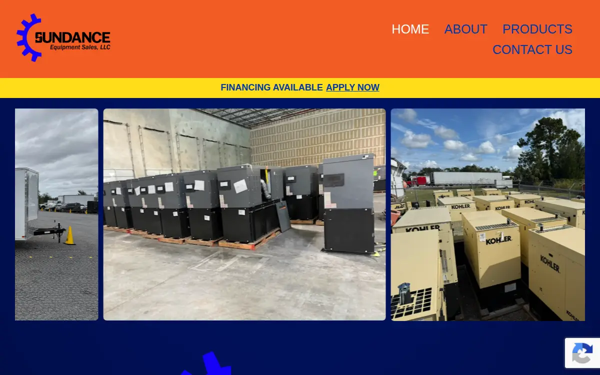 Homepage of Sundance Equipment Sales, LLC