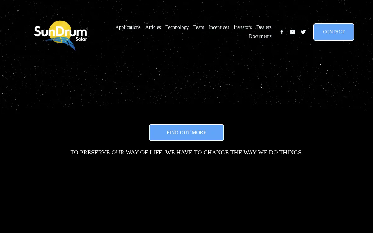 Homepage of Sundrum Solar LLC