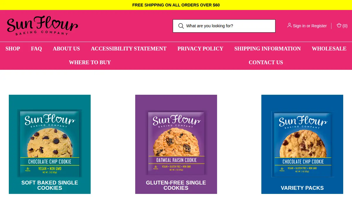 Homepage of Sun Flour Baking